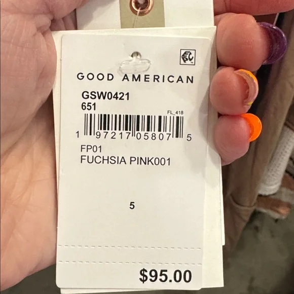 Good American Vibrant Pink Swim Shorts 2X MSRP $95 - Picture 7 of 7